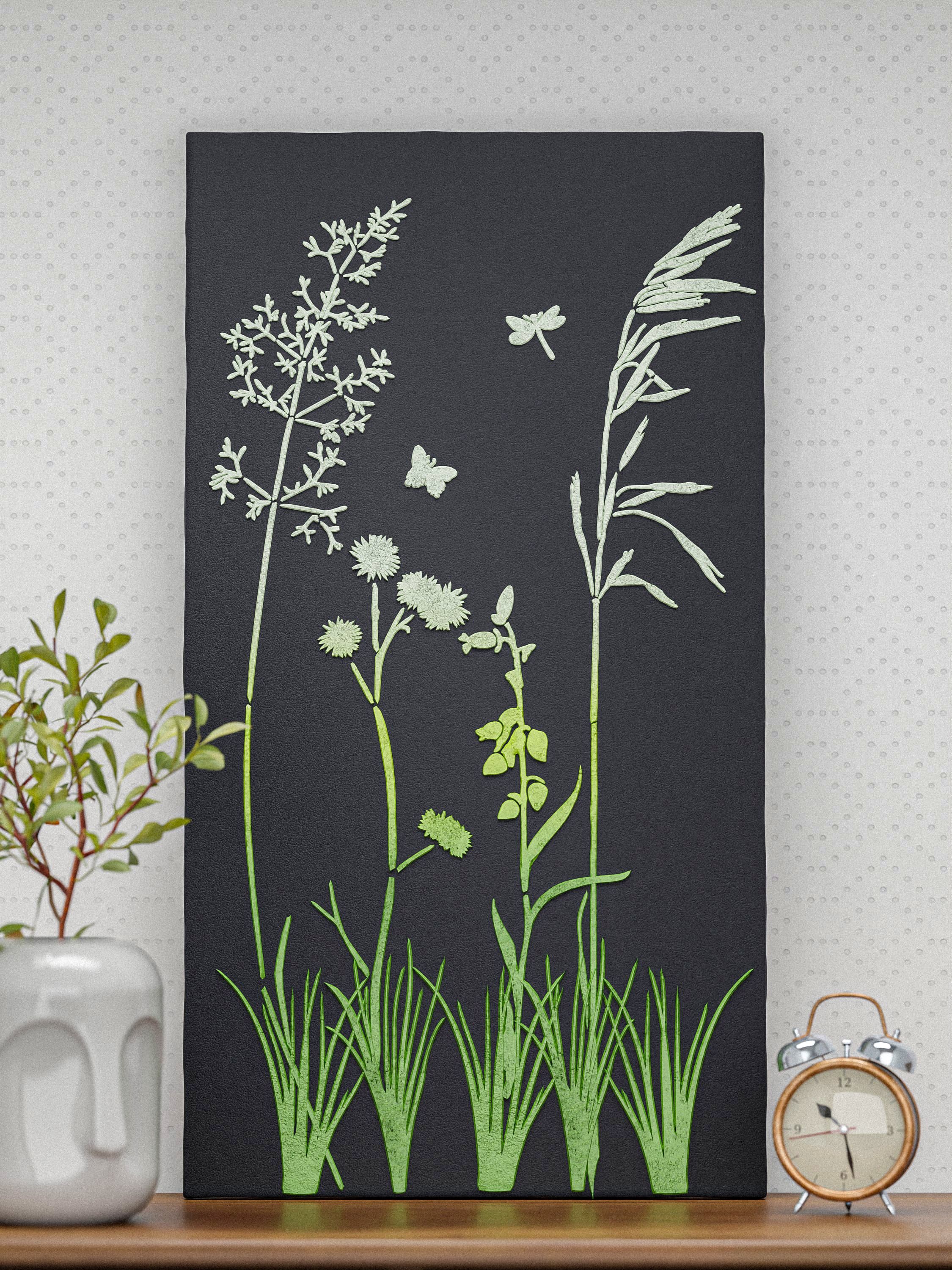 Набор трафаретов для стен "Луговые цветы и травы" 6шт — фото 4